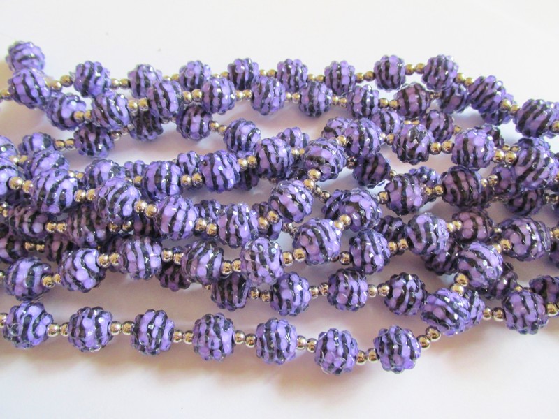 (image for) Purple and black bubble beads #A1575